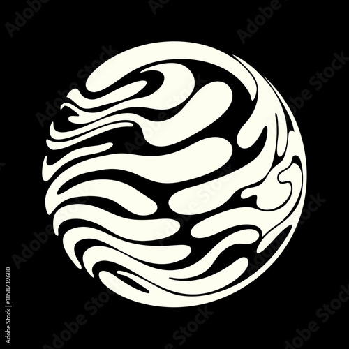 Abstract planet Earth using contour lines only, a minimalist representation of the globe with a clean, modern feel.