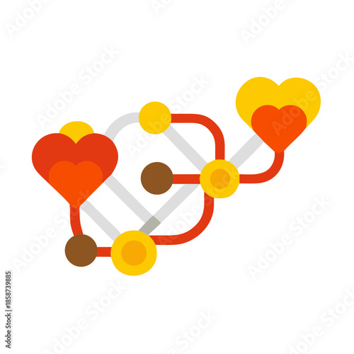 Love connection visualized as intersecting paths, symbolizing relationships, unity, and shared journey.