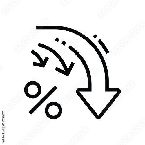 percentsignwithdecreasingarrowsdiagram