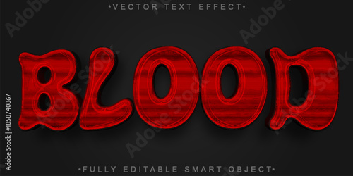 Blood Dark Crimson Horror Vector Fully Editable Smart Object Text Effect