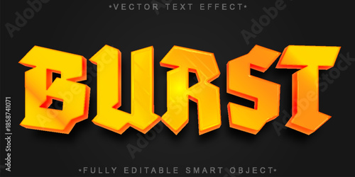 Burst Explosion Impact Energy Vector Fully Editable Smart Object Text Effect