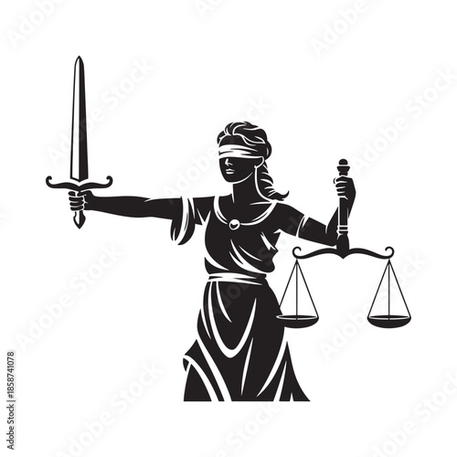 Lady justice with sword and scales a symbol of fairness and law