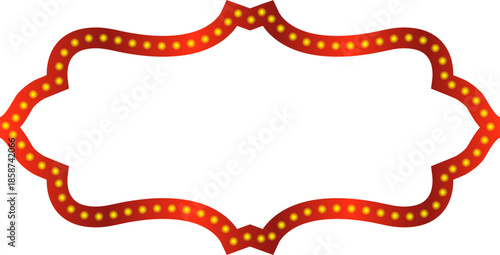 Retro marquee light frame with glowing bulbs border for vintage signage display vector
