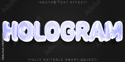 Hologram Futuristic Digital Vector Fully Editable Smart Object Text Effect