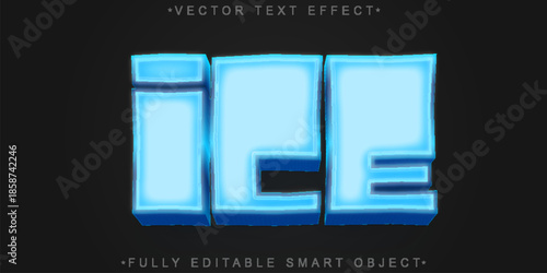 Ice Cold Winter Vector Fully Editable Smart Object Text Effect