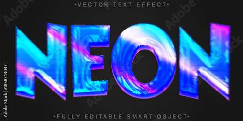 Neon Glow Lights Vector Fully Editable Smart Object Text Effect