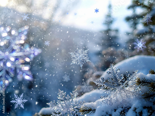 christmas tree in snow