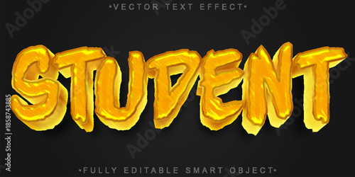 Student Learning School Vector Fully Editable Smart Object Text Effect