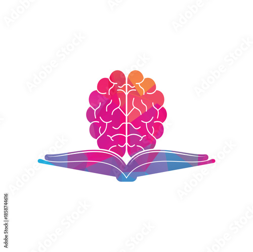 Book brain logo design. Educational and institutional logo design.