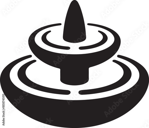 Abstract fountain or tiered water feature sculpture symbol representing liquid flow motion and modern form