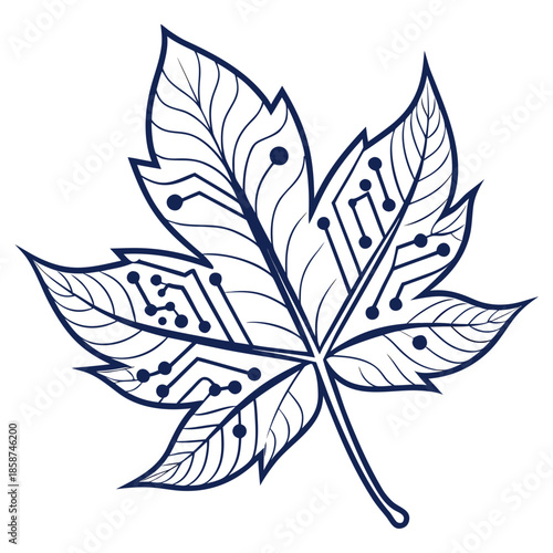 Leaf with circuit design