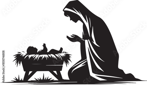 Vector illustration of a cartoon halloween witch with a pumpkin and black cat and dog mascot head silhouette art design