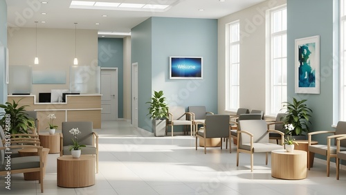 Modern and Serene Healthcare Clinic Waiting Room