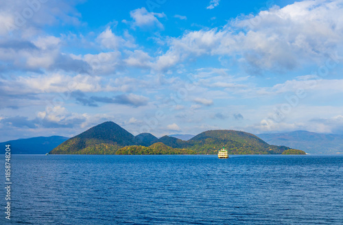 View of Lake Toya in Hokkaido, Japan