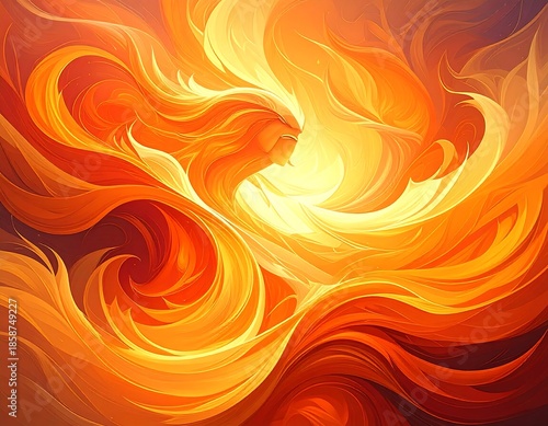Abstract fiery woman