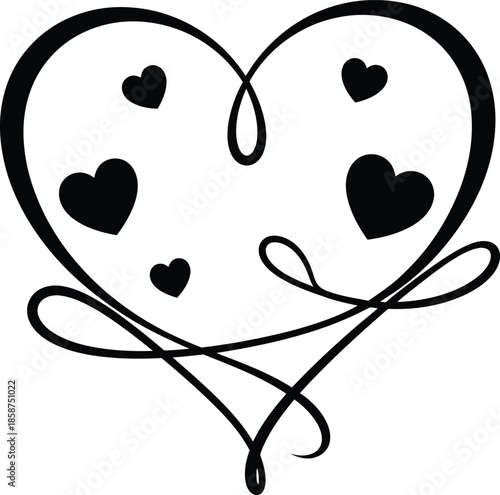 Heartfelt love symbol with smaller hearts inside
