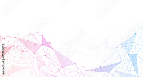 Geometric connected background. Connecting dots and lines. Global network connection. Banner template for technology.