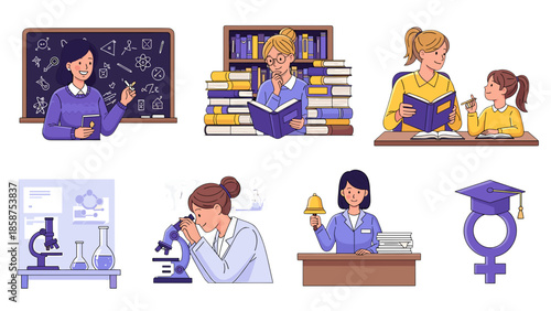 A group of people engaged in educational activities in a classroom setting