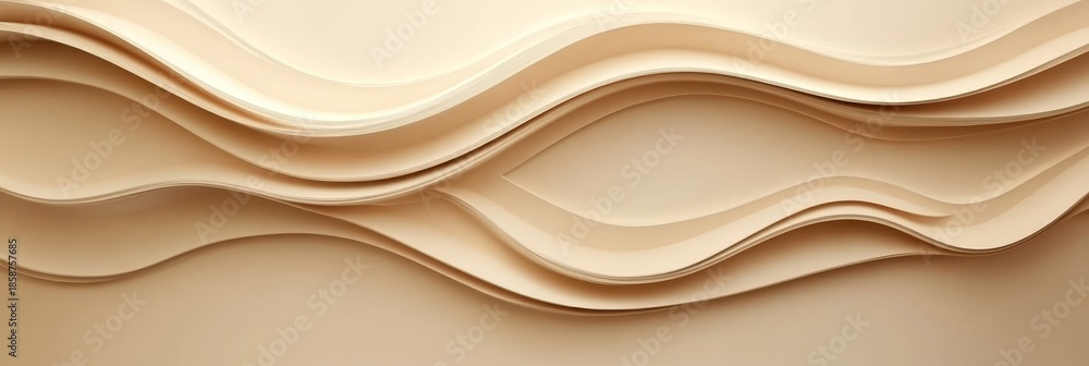 Obraz premium Elegant Waves of Creamy Ivory A Minimalist 3D Texture Background for Soft Text Placement Design