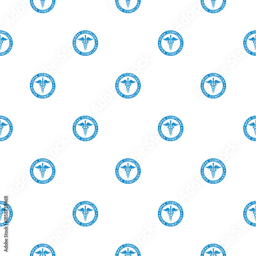HIPAA Compliance circle seamless pattern isolated on white background