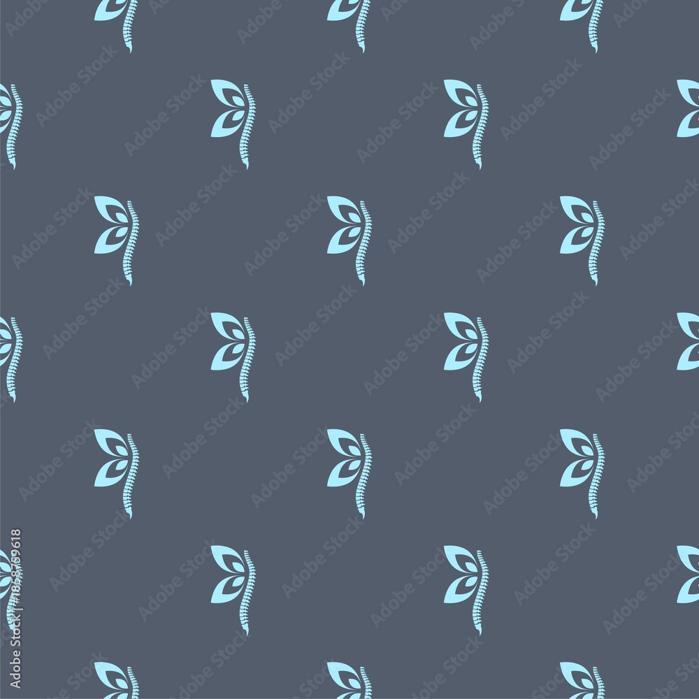 Fototapeta premium Human spine care seamless pattern isolated on color background