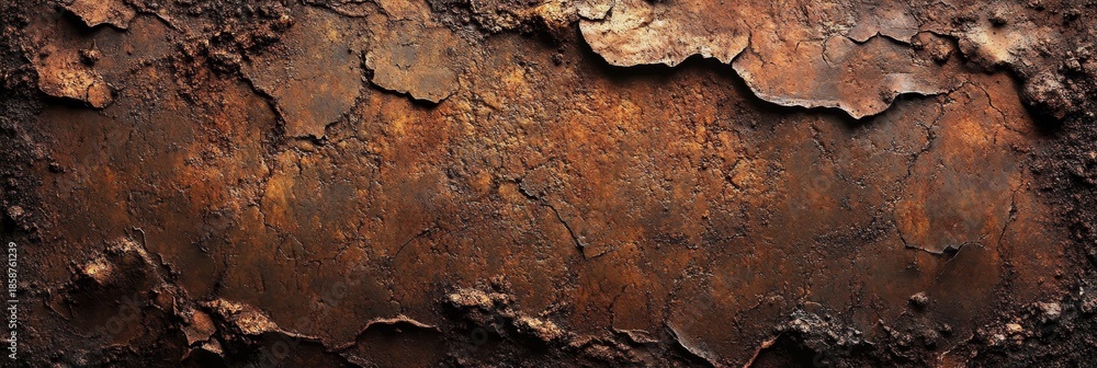 Fototapeta premium Rough Brown Patina Grunge Texture Backdrop with Surface Rust and Metal Aging for Creative Projects