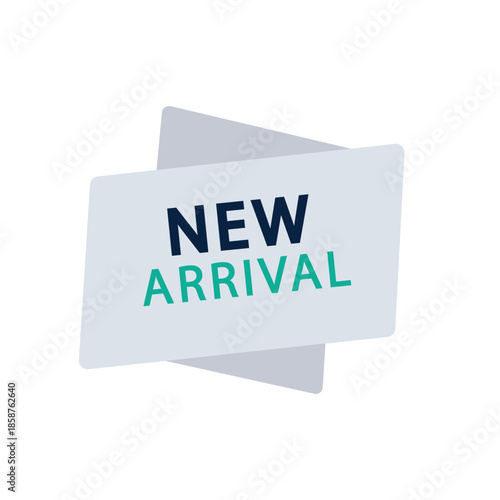Modern Flat Design New Arrival Label for Product Promotion and Announcement