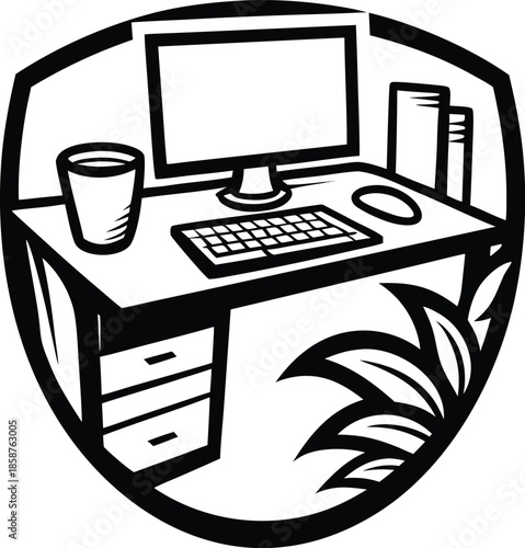 Office Desk Setup Workspace Flat Lay for Corporate Business Design