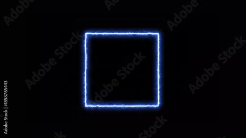 Glowing geometry rectangle frame, Neon Square line spectrum loop