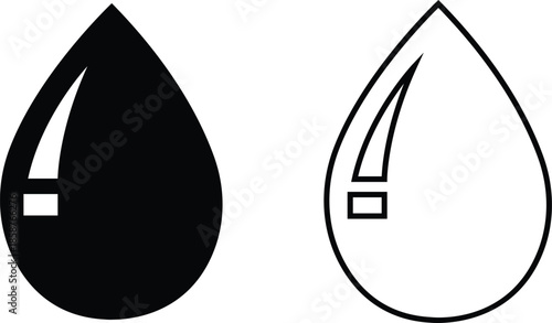 Water drops icons set collection with droplet splash symbols in flat and line style, liquid rain fluid illustration group for weather nature hygiene UI design and clean graphic elements