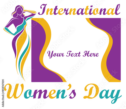 International women's day celebration with empowered woman art