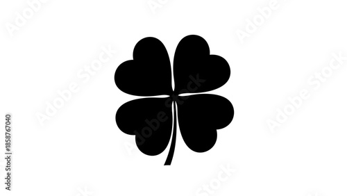 Simple black four-leaf clover icon on white background.