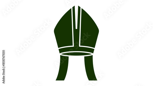 Catholic bishop mitre hat symbol illustration.