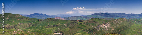 Panorama of the sicilian hillscape