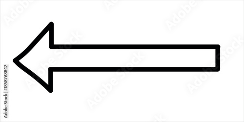 A simple black arrow pointing to the left on a white background