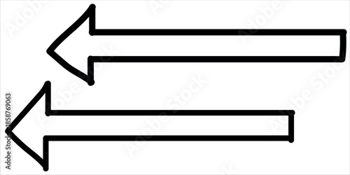 Two black arrows pointing in opposite directions