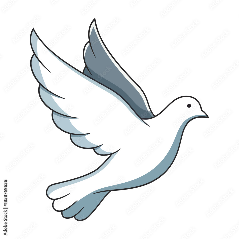 Obraz premium Flying dove in graceful flight Vector