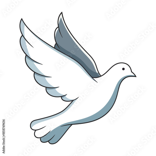 Flying dove in graceful flight Vector