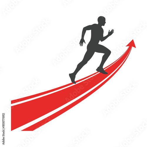 Runner on an upward path Vector