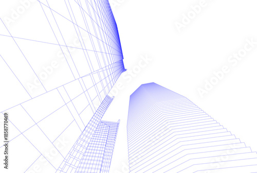 Abstract architecture building 3D illustration