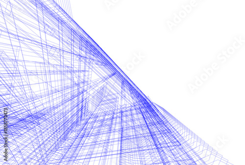 Abstract architecture building 3D illustration