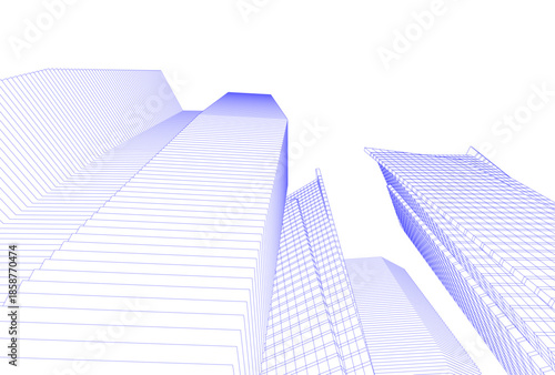 Abstract architecture building 3D illustration