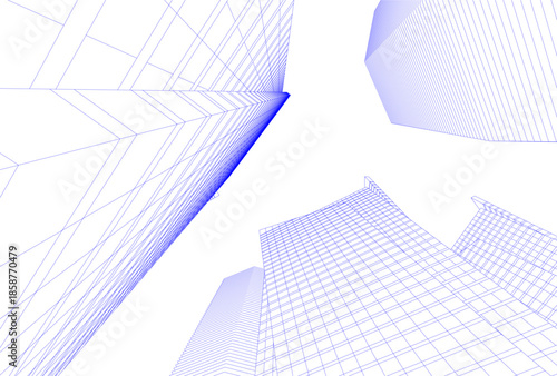 Abstract architecture building 3D illustration