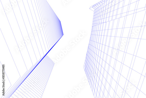 Abstract architecture building 3D illustration
