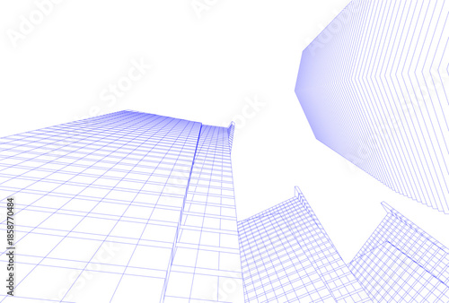 Abstract architecture building 3D illustration