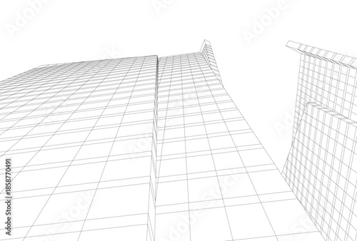 Abstract architecture building 3D illustration