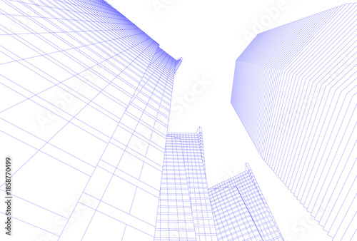 Abstract architecture building 3D illustration