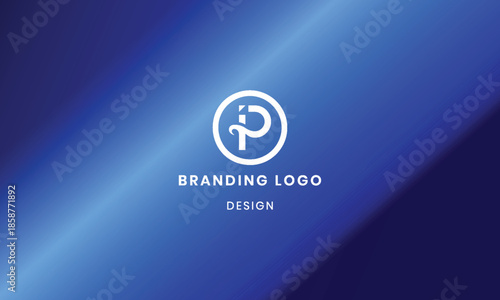 Creative P letter logo with abstract gradient background .