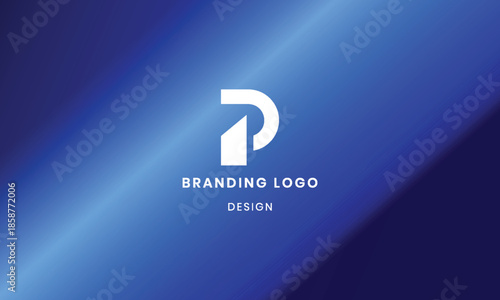 Creative P letter logo with abstract gradient background .