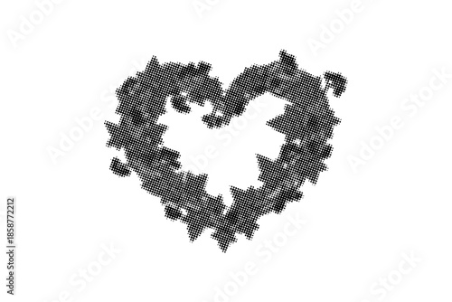 Black heart shape made of tiny stars